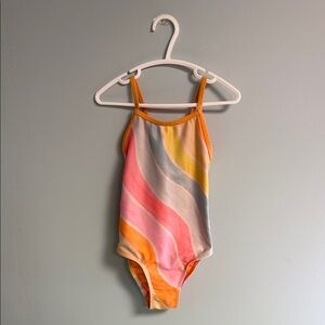George One Piece Rainbow Stripe Bathing Suit, Girl Size 6, Girl Swimsuit